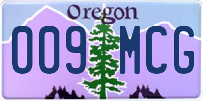 OR license plate 009MCG