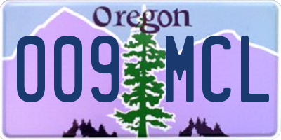 OR license plate 009MCL