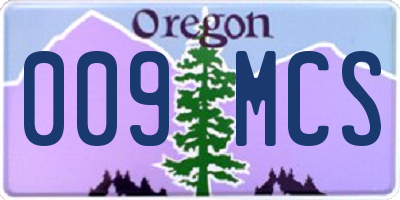 OR license plate 009MCS