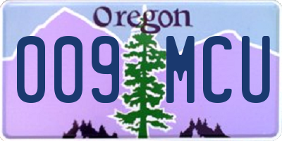 OR license plate 009MCU