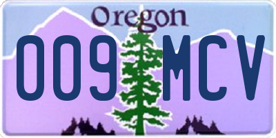 OR license plate 009MCV