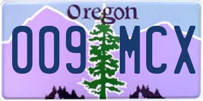 OR license plate 009MCX