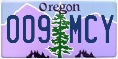 OR license plate 009MCY