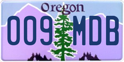 OR license plate 009MDB