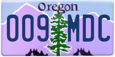 OR license plate 009MDC