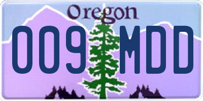 OR license plate 009MDD