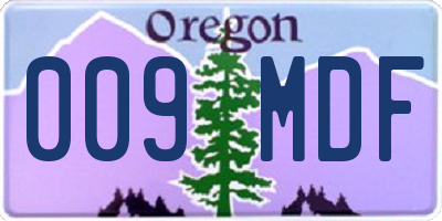OR license plate 009MDF