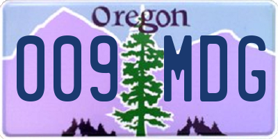 OR license plate 009MDG