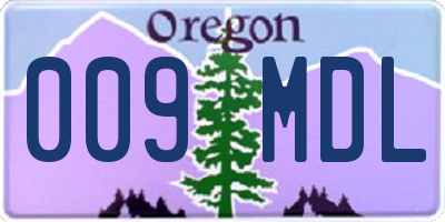 OR license plate 009MDL