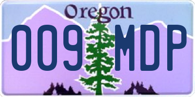 OR license plate 009MDP
