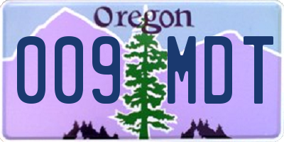 OR license plate 009MDT