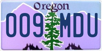 OR license plate 009MDU