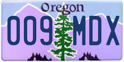 OR license plate 009MDX