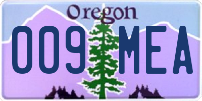 OR license plate 009MEA