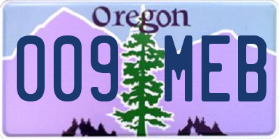 OR license plate 009MEB