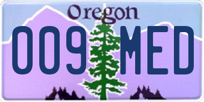 OR license plate 009MED
