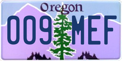 OR license plate 009MEF