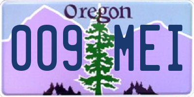 OR license plate 009MEI