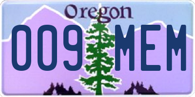 OR license plate 009MEM