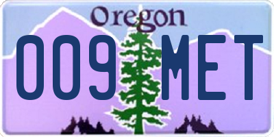 OR license plate 009MET