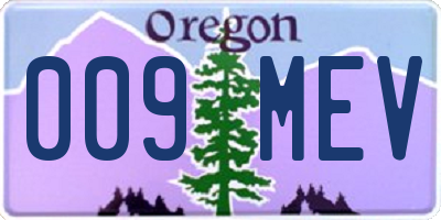 OR license plate 009MEV