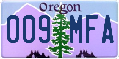 OR license plate 009MFA