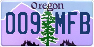 OR license plate 009MFB