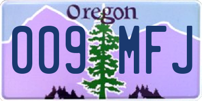 OR license plate 009MFJ