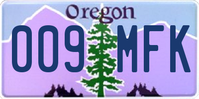 OR license plate 009MFK
