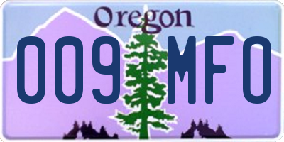 OR license plate 009MFO