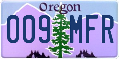 OR license plate 009MFR