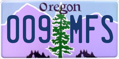 OR license plate 009MFS