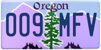 OR license plate 009MFV