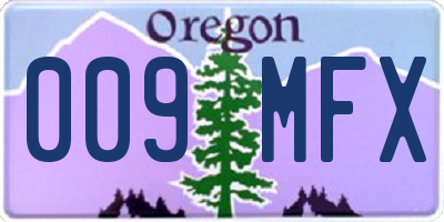 OR license plate 009MFX