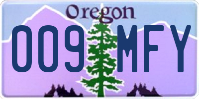 OR license plate 009MFY