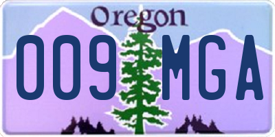 OR license plate 009MGA