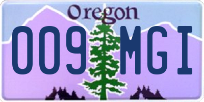 OR license plate 009MGI
