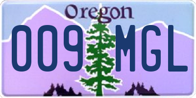 OR license plate 009MGL