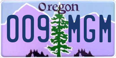 OR license plate 009MGM