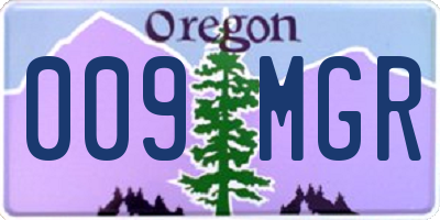 OR license plate 009MGR