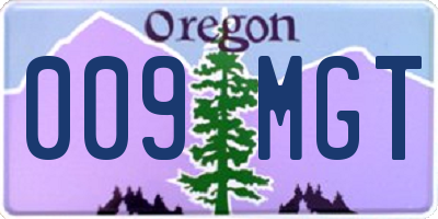 OR license plate 009MGT