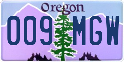 OR license plate 009MGW