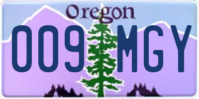 OR license plate 009MGY