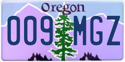 OR license plate 009MGZ