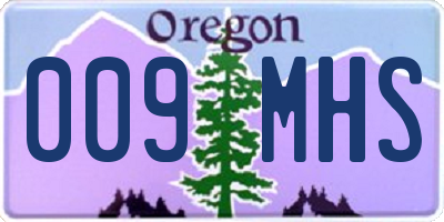 OR license plate 009MHS