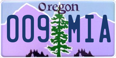 OR license plate 009MIA