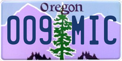 OR license plate 009MIC