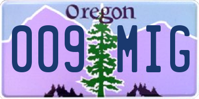 OR license plate 009MIG