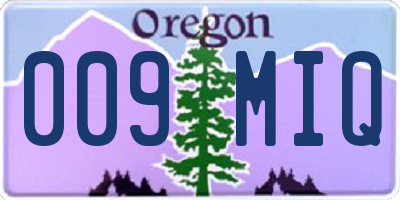 OR license plate 009MIQ