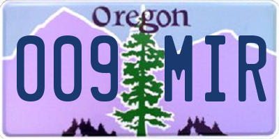 OR license plate 009MIR